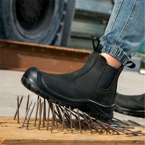 Safety Work Boots Manufacturer - Genuine Leather Rubber Outsole Steel Toe Waterproof Men Women Shoes