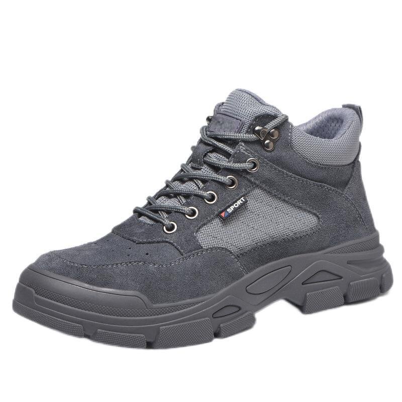 Safety Chelsea Boots Manufacturer - Men's Winter Nubuck Leather Steel Toe Hiking Work Shoes