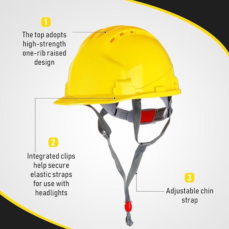 V Type Safety Helmet Manufacturer - ABS Slotted 6 Suspension Points CE Certified SH-088 Hard Hat