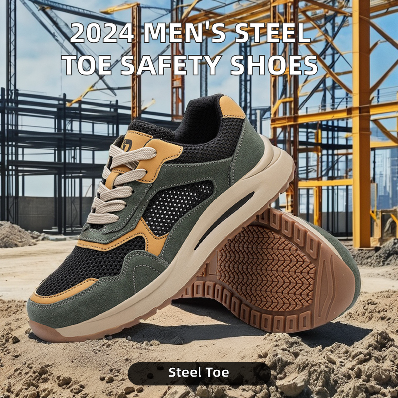 Safety Sneakers Manufacturer - 2024 Custom Anti-Smashing Steel Toe Breathable Mesh Microfiber Suede Shoes