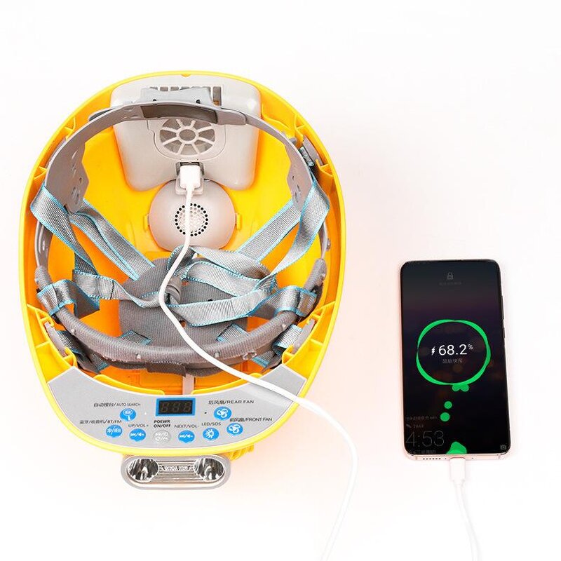 Solar Power Safety Helmet Manufacturer - Zooming Built-In Fan ABS Construction Workplace Hard Hat