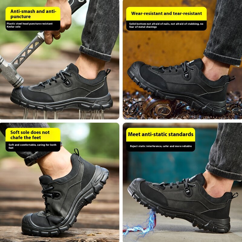 Work Safety Shoes Manufacturer - Men's 2025 New Lightweight Anti-Brute Force Anti-Piercing Steel Toe Shoes