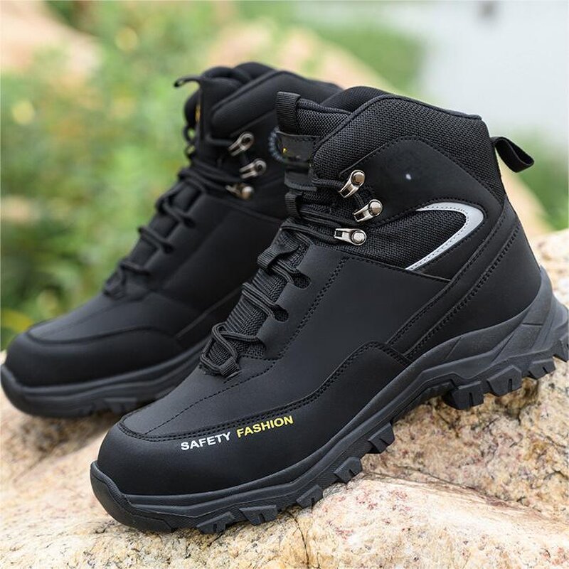 Welding Work Boots Manufacturer - Steel Toe Rubber Bottom Anti-slip Puncture Proof Industrial Shoes
