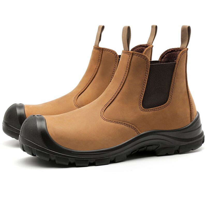 Slip on Safety Shoes Manufacturer - Wholesale Non-Laced Leather Plastic Toe Kevlar Work Boots