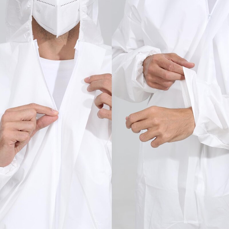Disposable Coverall Manufacturer - Customized White PP/SF/SMS Microporous Work Wear Suit
