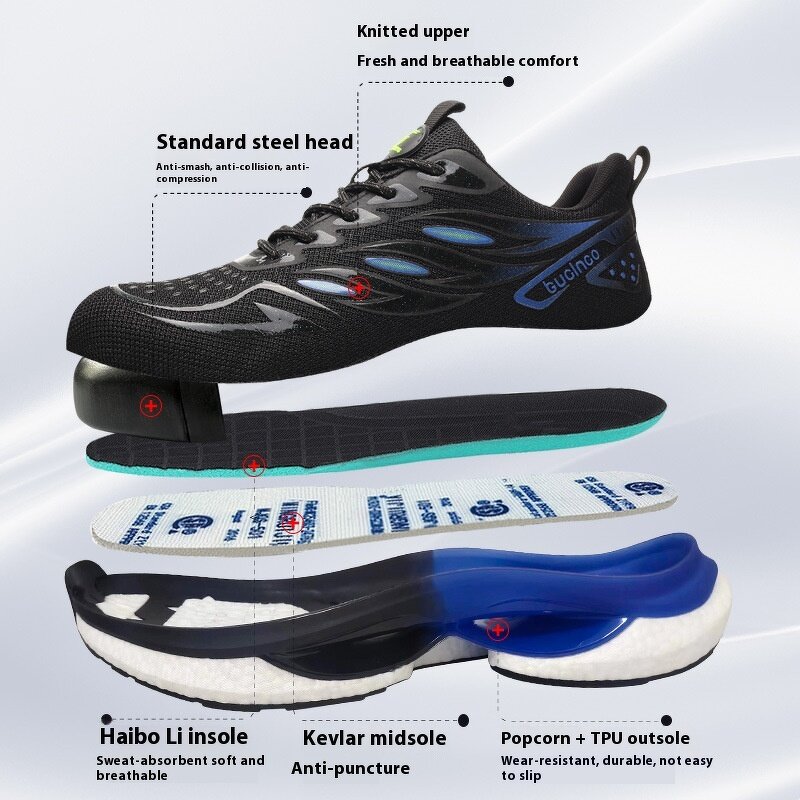 Labor Safety Shoes Manufacturer - Anti-Blocking Anti-Piercing Soft Popcorn Bottom Long Standing Shoes