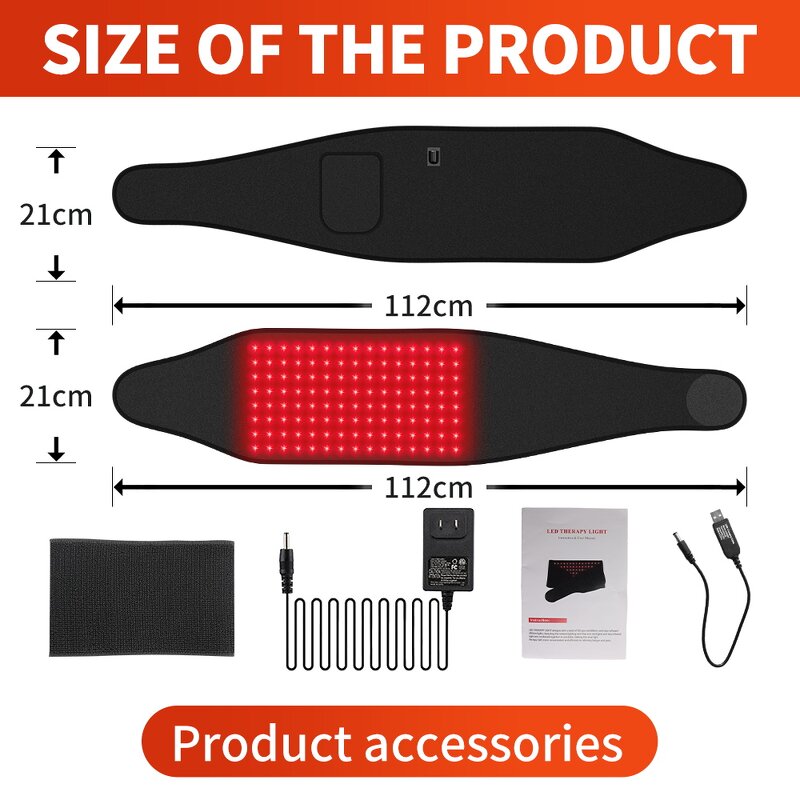Red Light Therapy Band Manufacturer - Infrared 635nm 860nm Diode for Face Head Feet Pain Relief with US Plug