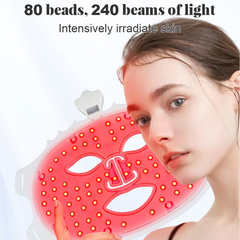 LED Facial Mask Factory Direct - 80-LED 7-Color Red Physiotherapy Standing Type for Acne Treatment