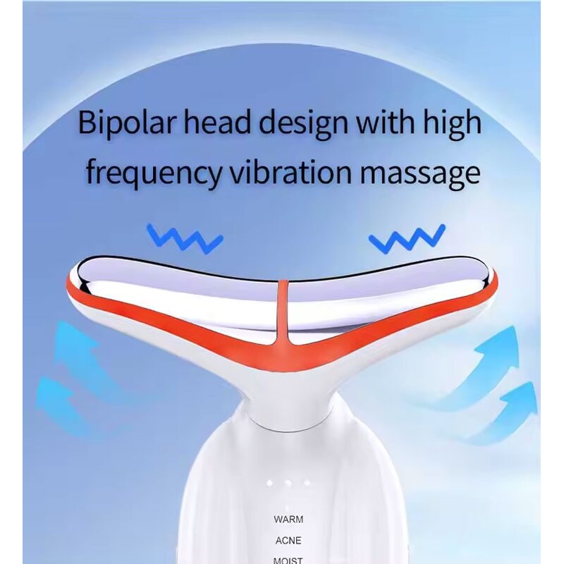 Face Neck Lifting Massager Manufacturer - Double Head Vibration Hot Compress Color Light Skin Tightening Hand Held