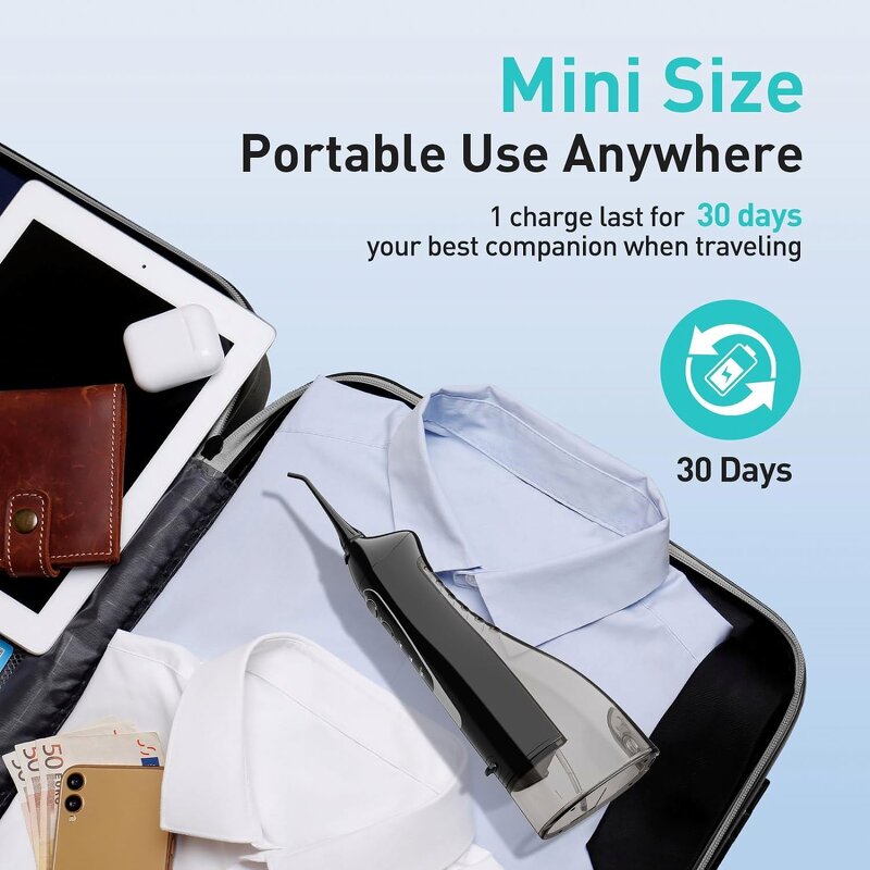 Oral Irrigator Manufacturer - 300ml Ipx7 Mini Travel Electric Dental Floss Portable Cordless Water Floss