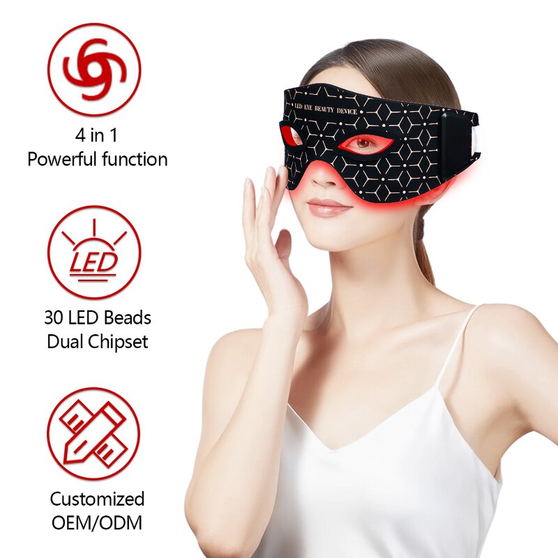 LED Therapy Mask for Eyes Manufacturer - 630nm+850nm Red Light Anti-Aging Support Customization OEM ODM Silicone