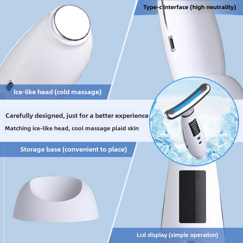 Face & Neck Beauty Instrument Manufacturer - Hot & Cold Electric with Color Light Grain Guide Ice Sense Household Lifting
