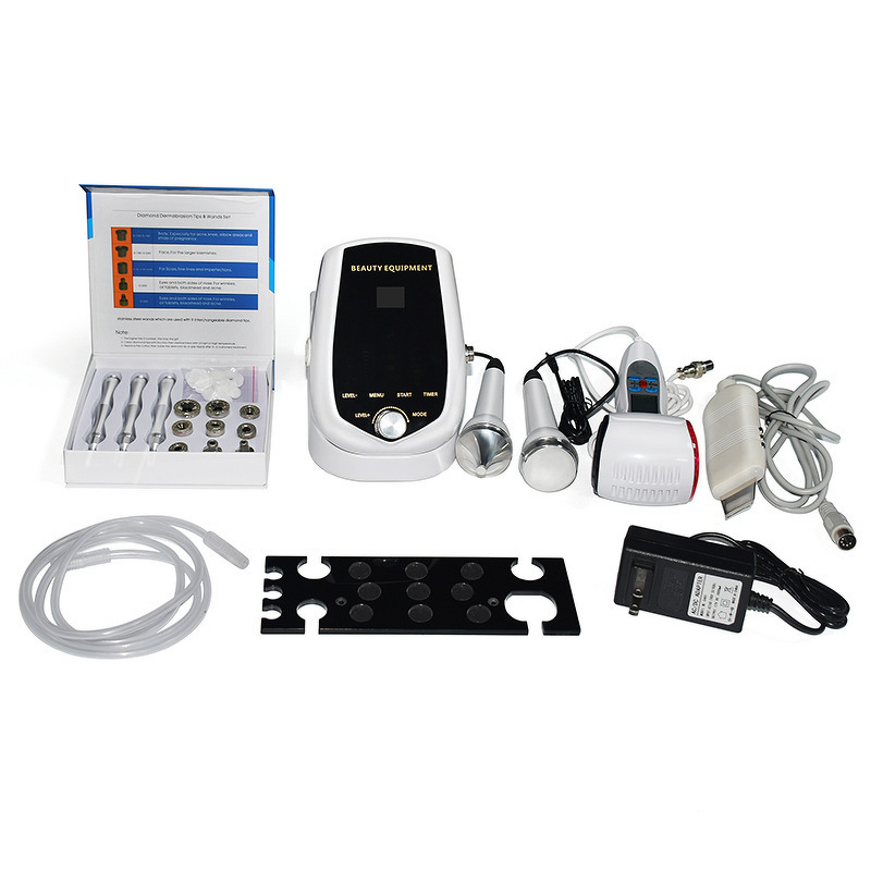 Microdermabrasion Beauty Instrument Manufacturer - 5-in-1 Diamond Micro Carving Facial Peeling Machine Red Blue Light Cryo Hammer