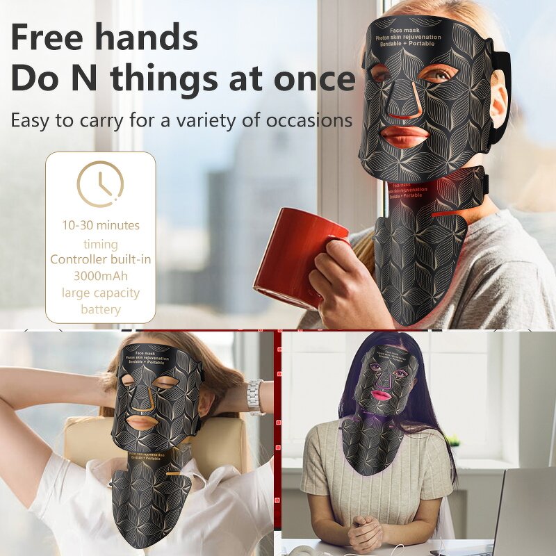 LED Light Therapy Mask Manufacturer - Infrared for Face Acne Treatment Waterproof 3000mAh Battery