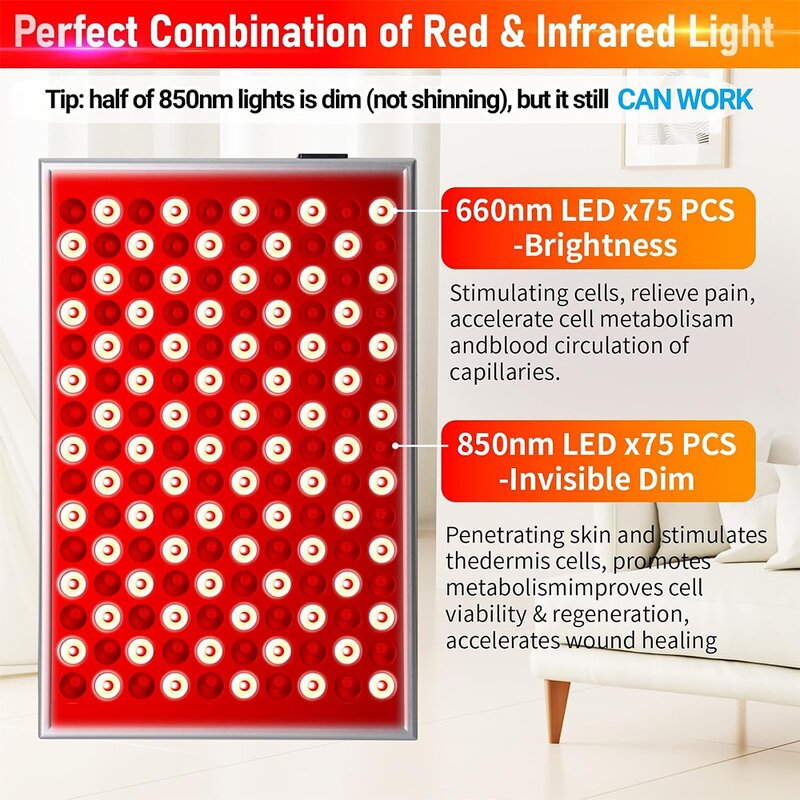 Skin Beauty Instrument Manufacturer - Cross-Border Large Row Light Red 660nm 850nm Desktop for Skin Rejuvenation