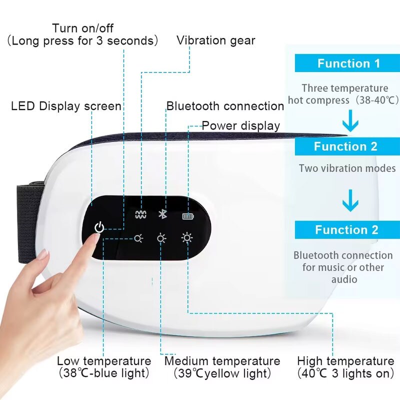 Under Eye Care Massager Manufacturer - Intelligent Electric Smart Vibrating with Heat Compression