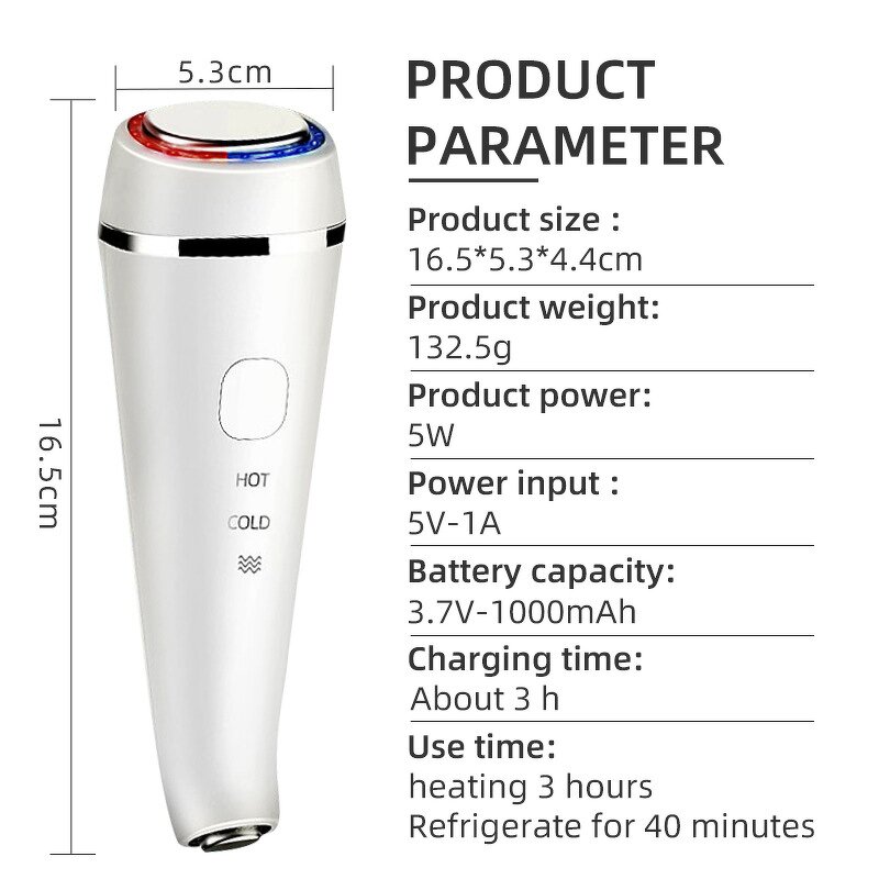 Beauty Instrument Manufacturer - Three-in-one Hot and Cold Photon Ice Hammer for Facial Eye Massage Light Guide