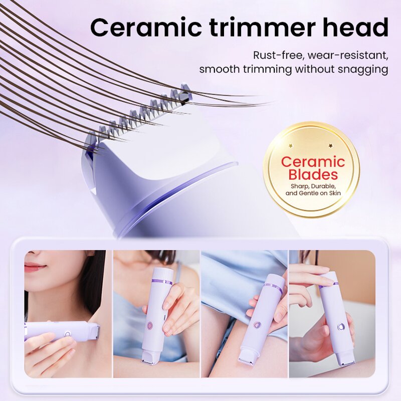 Dual Head Epilator Manufacturer - 2in1 Electric Women Bikini Shaver Waterproof Rechargeable Remover