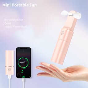 Hand Held Fan Manufacturer - Custom USB Charging Rechargeable Mini Outdoor Lithium Power Bank Fan