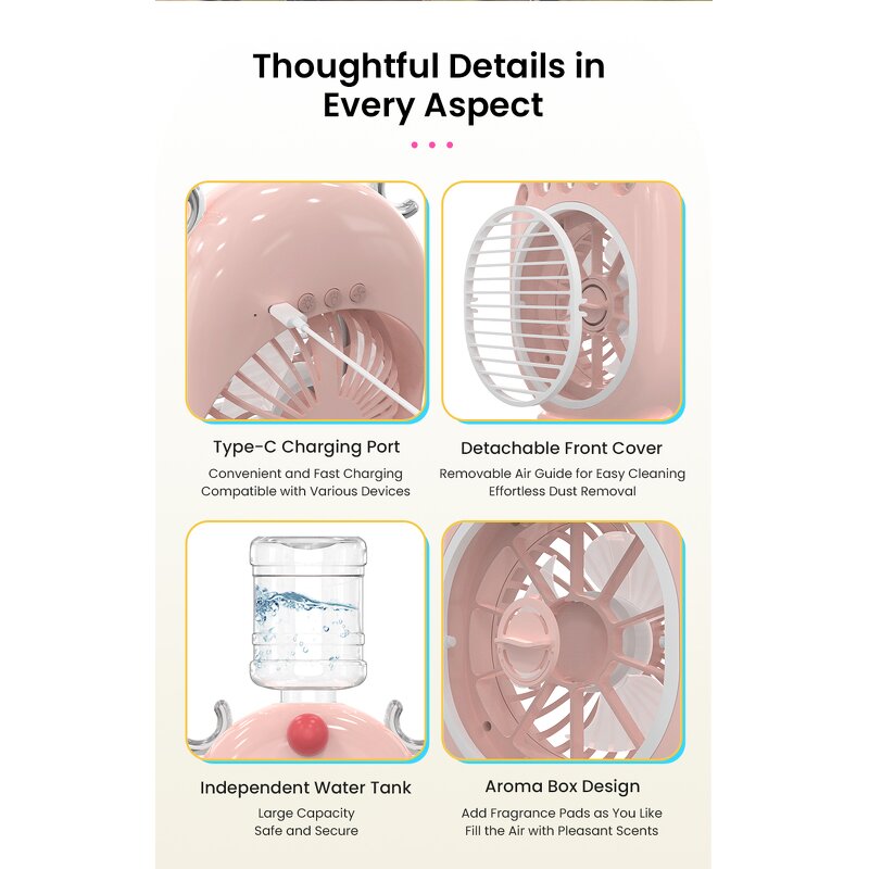 3 in 1 Cooling Fan Manufacturer - Electric Motor Cordless Nano Mist Air Humidifier Cooling System