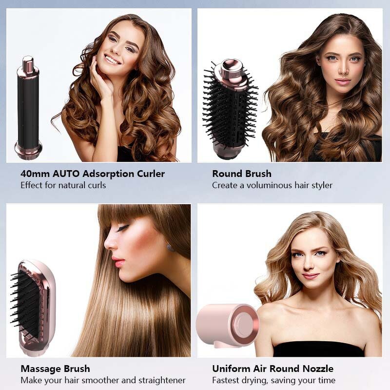 Hair Styler Set Manufacturer - 5 in 1 Ac Motor Hot Air Brush Multifunctional Blow Dryer Care Set