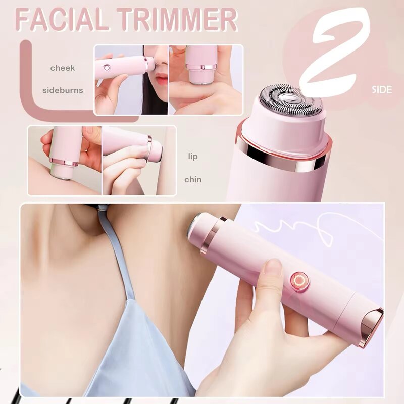 Electric Razor for Women Manufacturer - 2025 Pink Portable Painless Bikini Hair Removal Trimmer