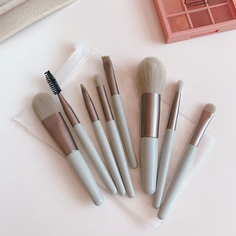 Makeup Brush Set Manufacturer - 2023 Popular Cheap 8pcs MINI Travel Super Soft Portable Full Manufacturer