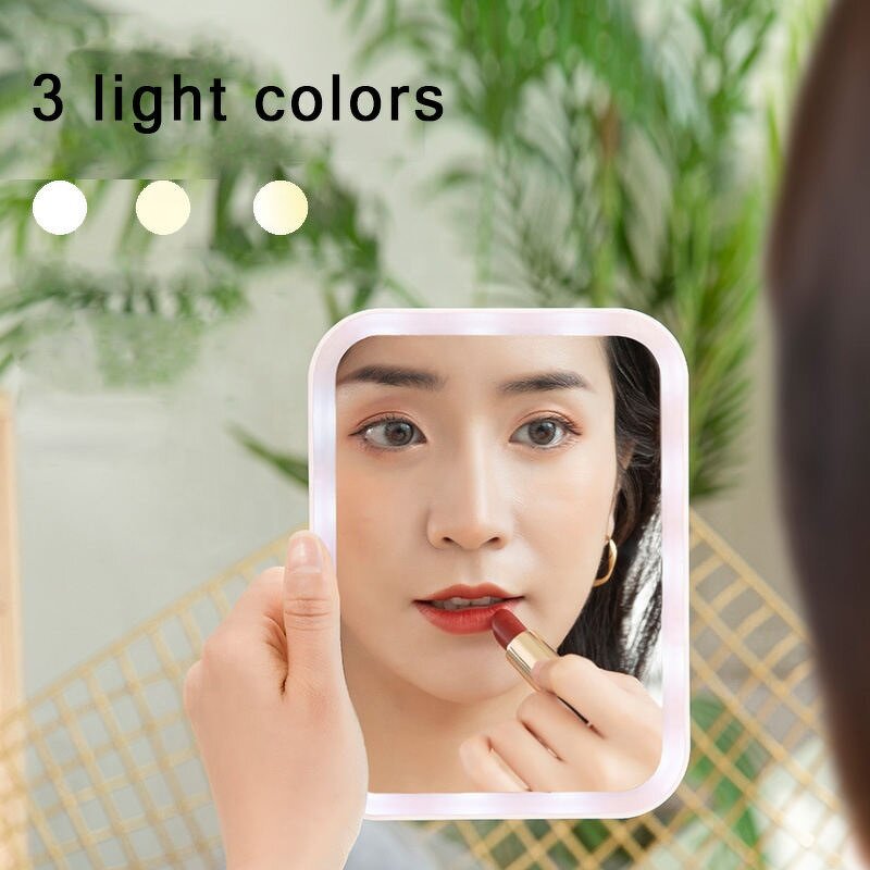 Makeup Mirror Manufacturer - Portable Desktop Rectangle Table Folding Cosmetic Custom Logo Lighted LED