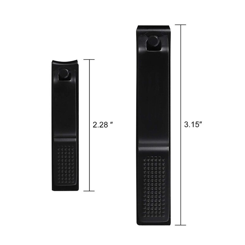 Nail Clippers Set Manufacturer - Black Matte Stainless Steel 3 Pcs Slant Edge Toenail Cutter Gift for Men & Women