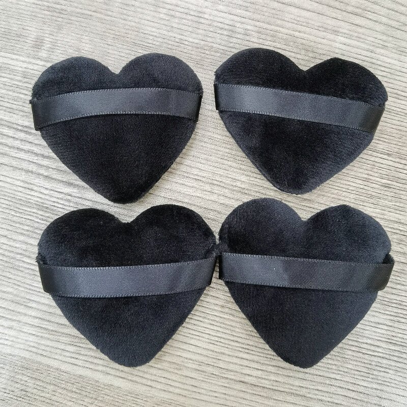 Powder Puff Manufacturer - Custom Logo Soft Natural Cotton Heart Shape Finger Velour with Logo