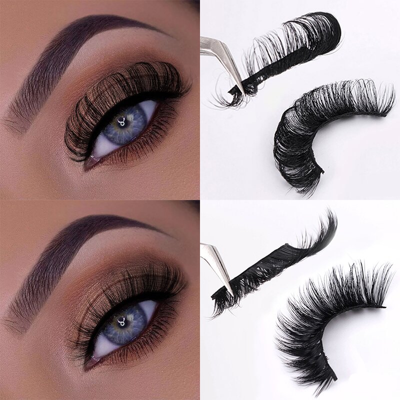 False Lashes Manufacturer - C D Curl Strip Russian Volume Eyelash Extensions Deep Curl Faux Mink