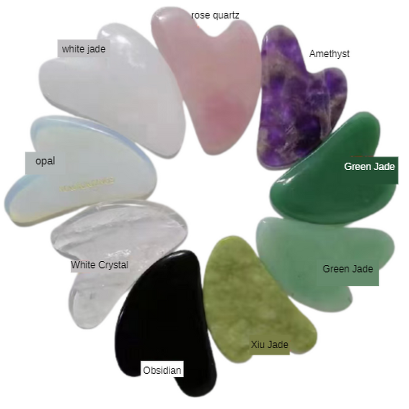 Facial Roller Manufacturer - OEM Hot Sales Skin Care Tools Custom 100% Natural Crystal Rose Quartz Gua Sha Jade