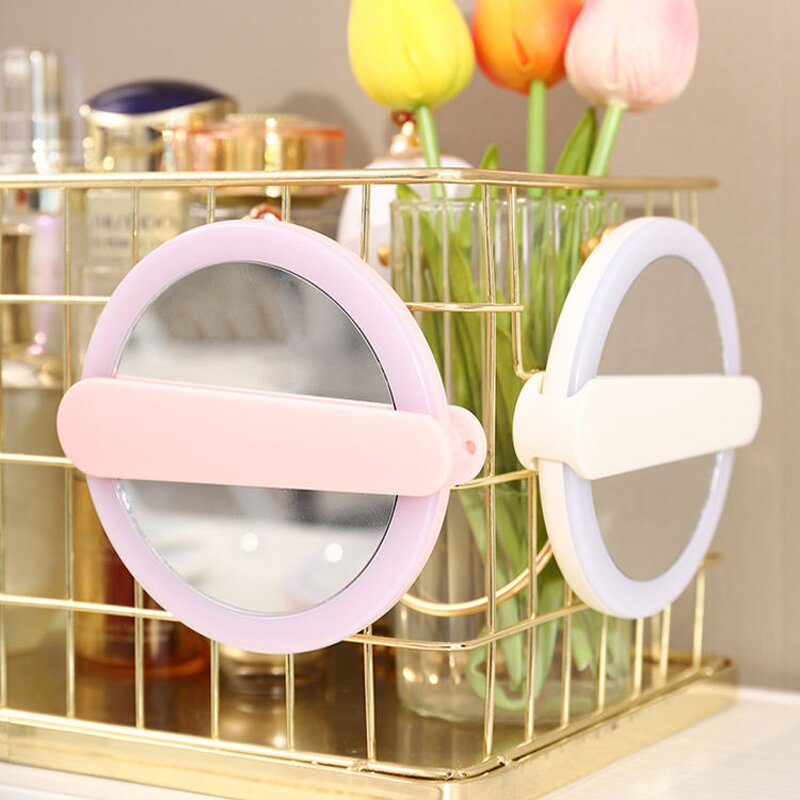 Makeup Mirror Manufacturer - OEM Handheld LED Light Wholesale Low MOQ Custom LOGO Plastic Travel Portable