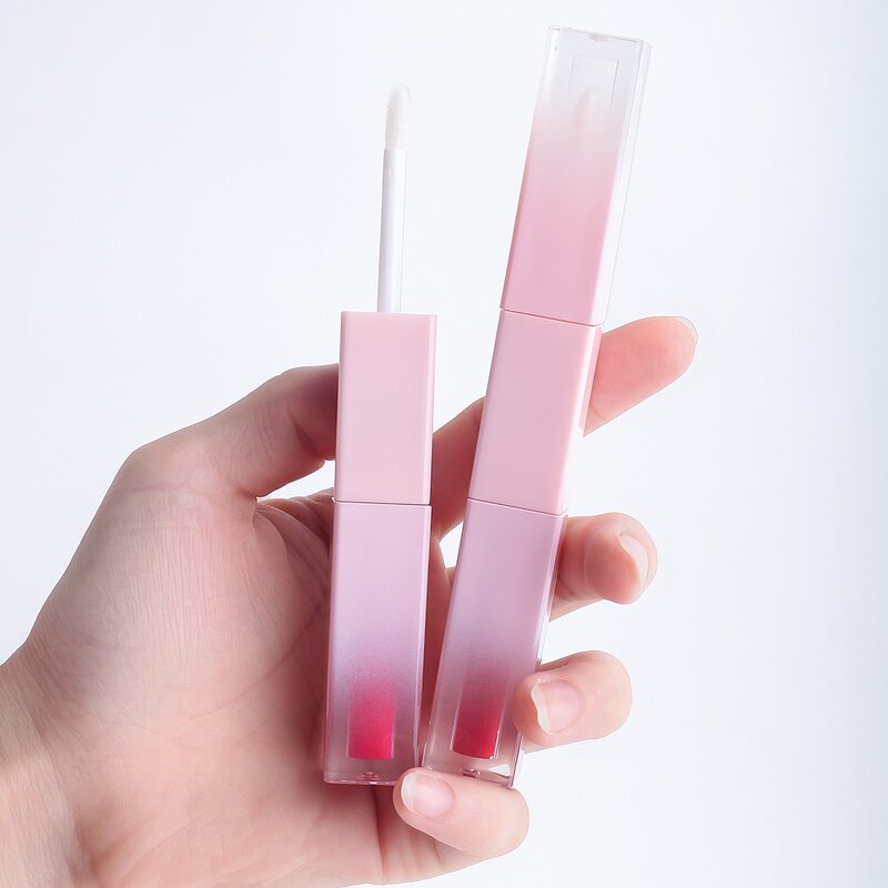 Lip Gloss Manufacturer - Double End Lip Glaze Soft Cream 2 in 1 Dual Heads Moisturizing Without Logo