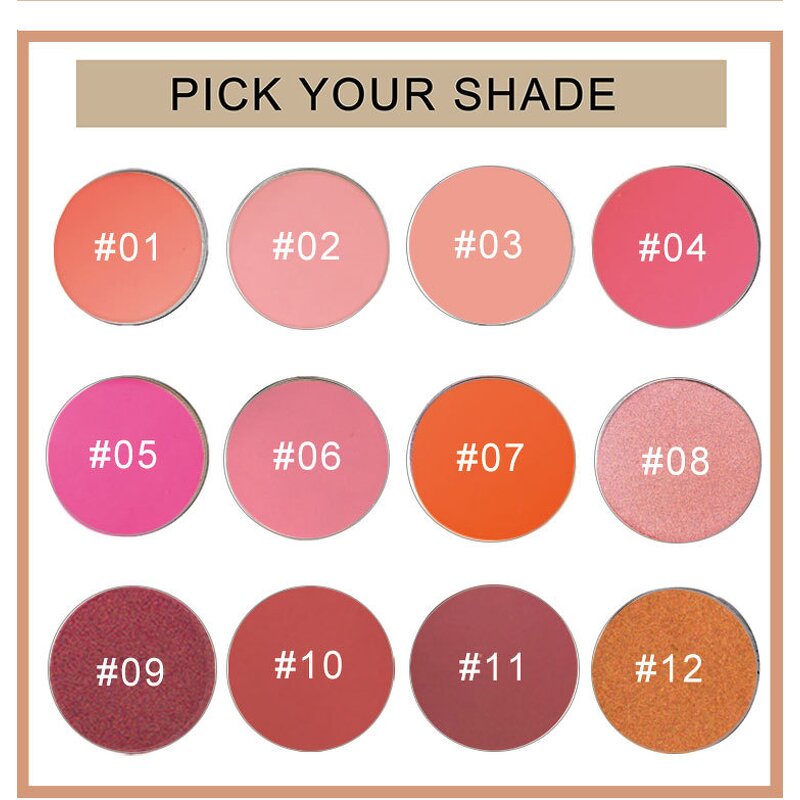 Blush Compact Manufacturer - Custom Logo Private Label Cheek Single Vegan Long Lasting High Pigment Pressed Powder