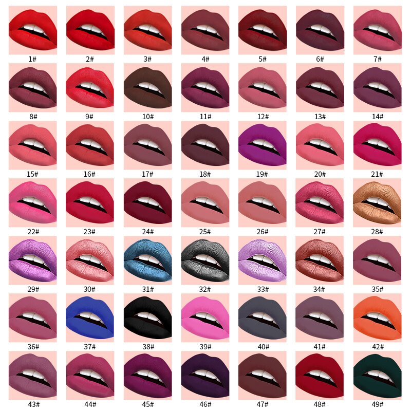 Liquid Lipstick Manufacturer - Factory Wholesale Makeup Your Own Waterproof 49 Colors Matte Private Label