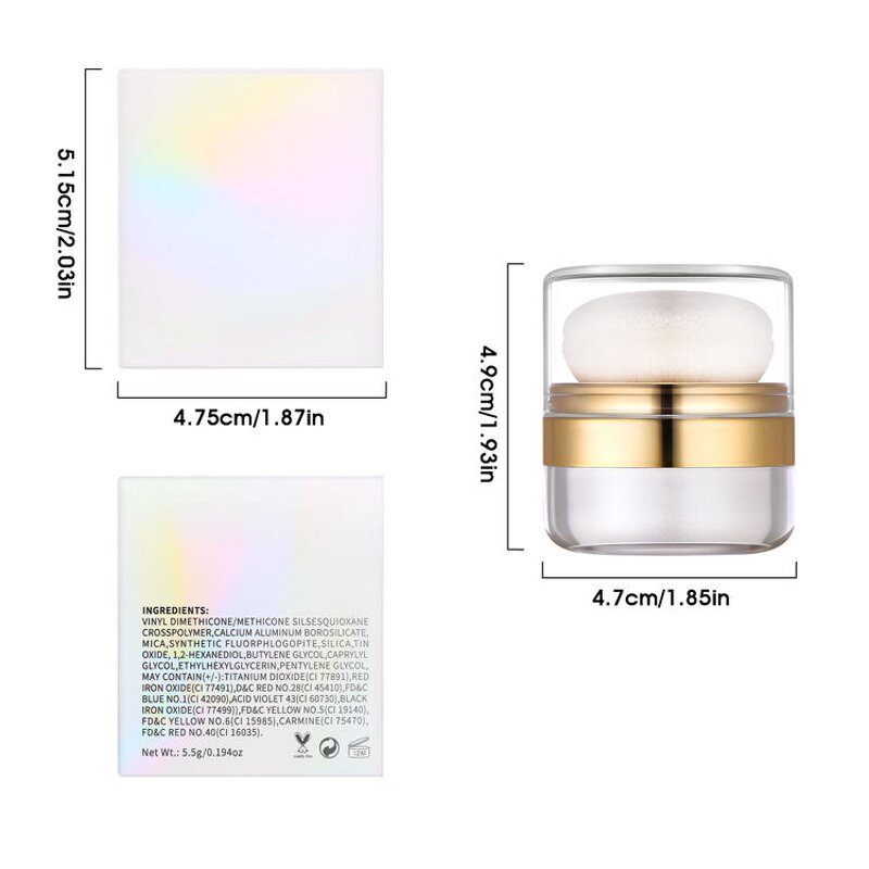 Loose Highlighter Powder Manufacturer - OEM Wholesale Diamond for Face Body Foundation with Sifter & Puff