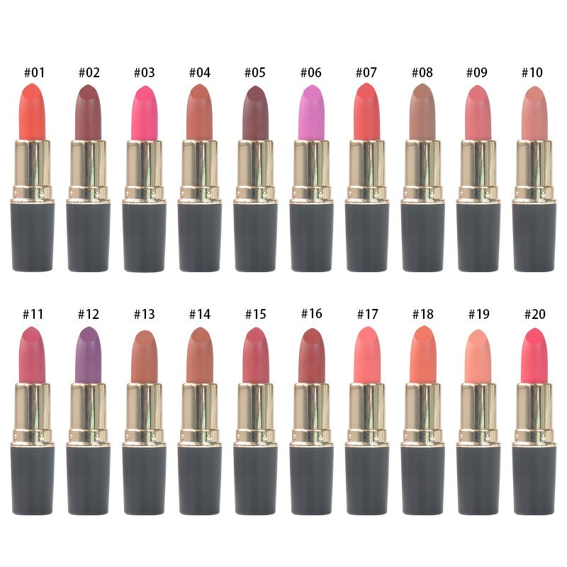 Lipstick Manufacturer - Professional Supplier Golden Round Tube Bullet Velvet Custom Logo Vegan Matte