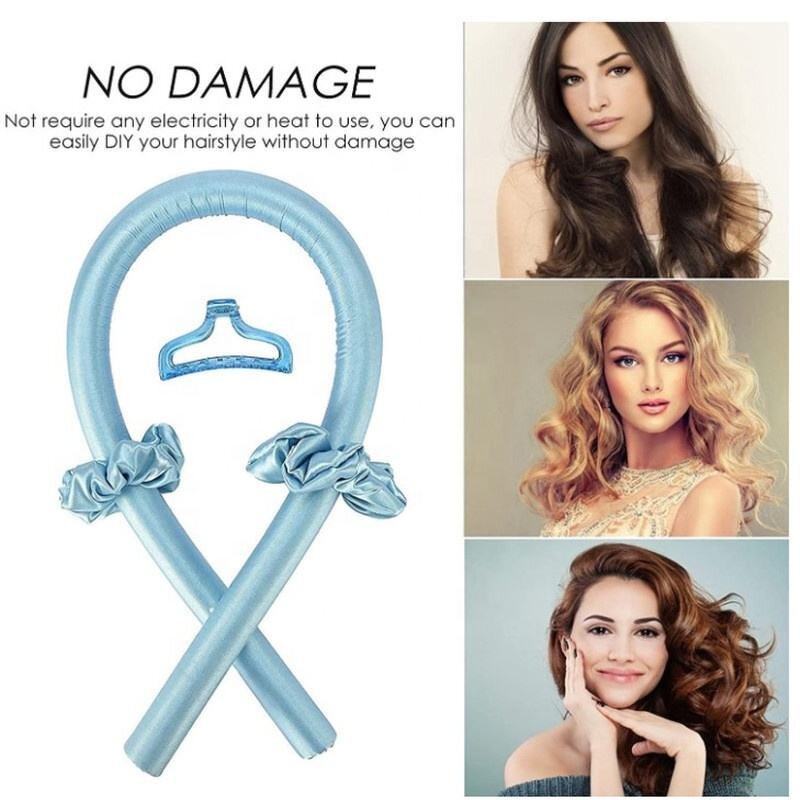 Hair Curler Manufacturer - OEM LOGO Promotional Soft Roller Curling Ribbon Flexible Heatless Sponge Rods Satin Silk