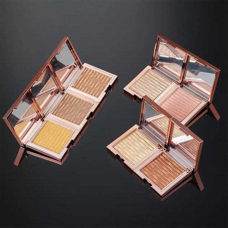 Bronzer Manufacturer - Custom LOGO Vegan Shimmer Face Illuminator Pressed Powder Private Label