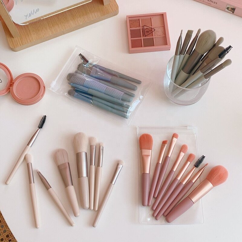 Makeup Brush Set Manufacturer - 2023 Popular Cheap 8pcs MINI Travel Super Soft Portable Full Manufacturer