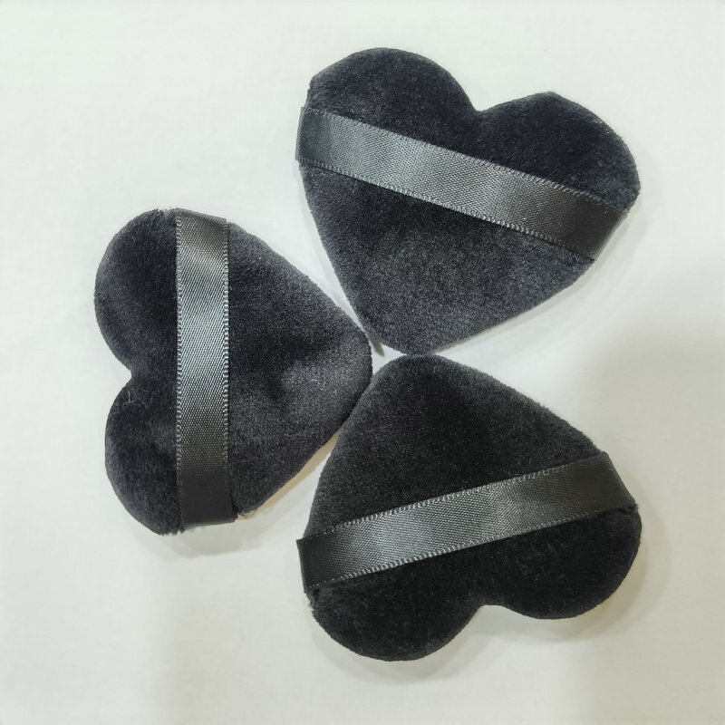 Powder Puff Manufacturer - Custom Logo Soft Natural Cotton Heart Shape Finger Velour with Logo