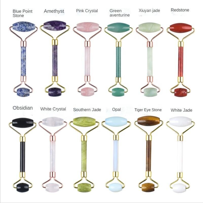 Facial Roller Manufacturer - OEM Hot Sales Skin Care Tools Custom 100% Natural Crystal Rose Quartz Gua Sha Jade