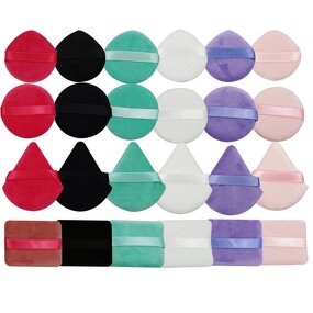Powder Puff Manufacturer - Triangle Loose Powder Face Thick Soft Cotton Private Label Finger Velour Velvet