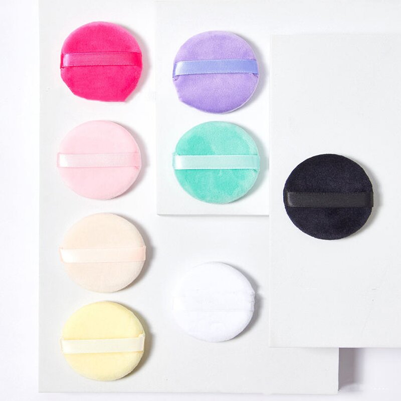 Powder Puff Manufacturer - Round Loose Powder Face Thick Soft Cotton Private Label Finger Velour Velvet