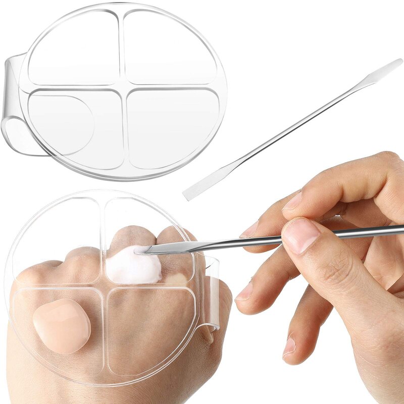 Makeup Mixing Plate Manufacturer - Private Label Clear Acrylic Hand Plate for Foundation or Nail Art