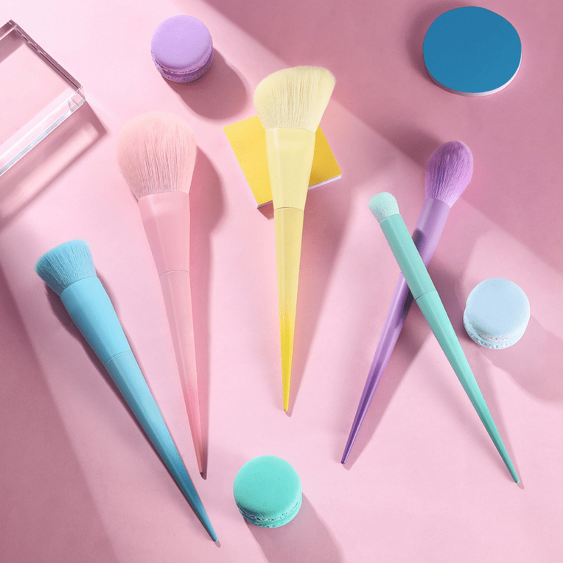 Makeup Brush Set Manufacturer - 17 Pcs Colourful Premium Gift Synthetic Kabuki Foundation Blending Face Powder Blush Rainbow