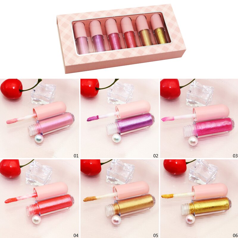 Lipgloss Set Manufacturer - Custom Brands 6 Color Suit Pink Cosmetics Plumping