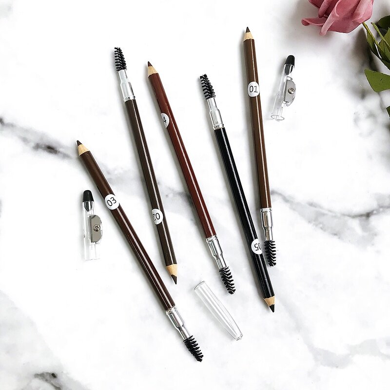 Eyebrow Pencil Manufacturer - Private Label Double Headed Wood Smooth Waterproof Custom Logo