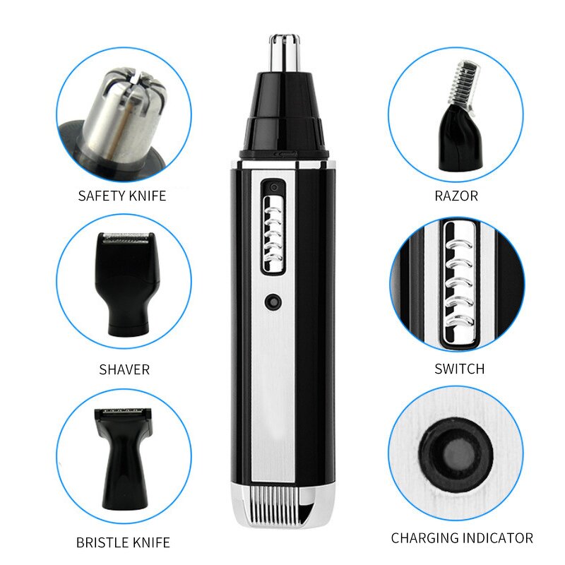 Electric Nose Trimmer Manufacturer - 4 in 1 Water Resistant Ear Shaver Beard Trimer Men Epilator